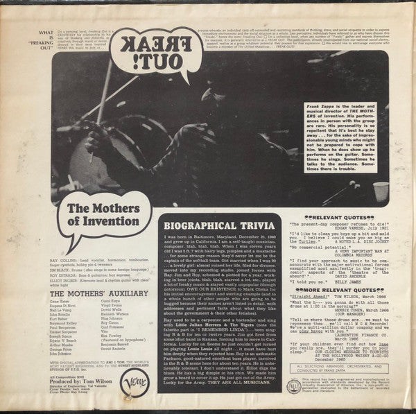 The Mothers : Freak Out! (2xLP, Album, RP)