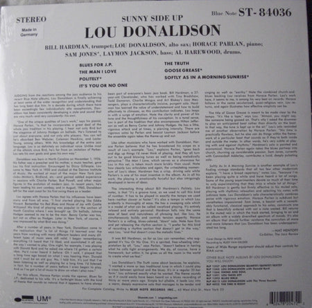 Lou Donaldson : Sunny Side Up (LP, Album, RE, 180)