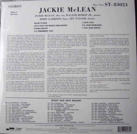 Jackie McLean : Swing, Swang, Swingin' (LP, Album, RE)