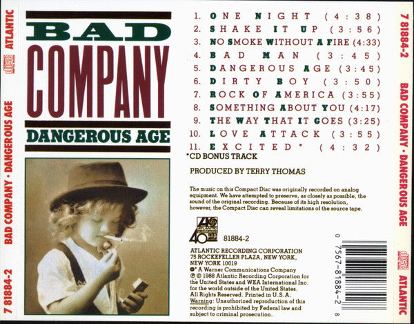 Bad Company (3) : Dangerous Age (CD, Album)