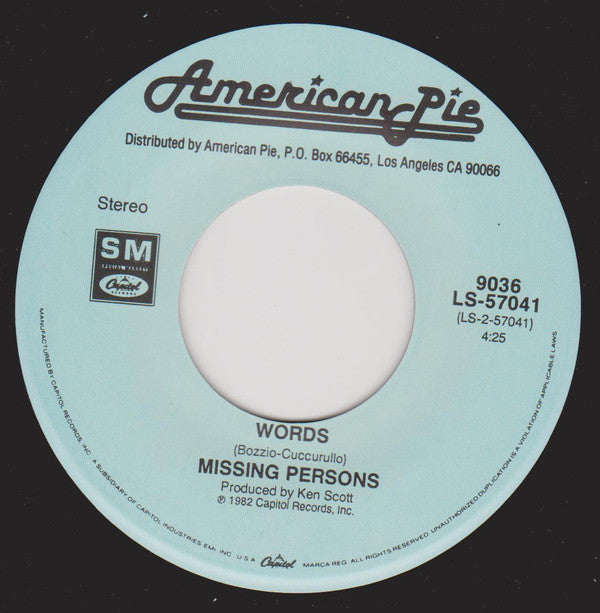 Skylark (3) / Missing Persons : Wildflower / Words (7", Single)