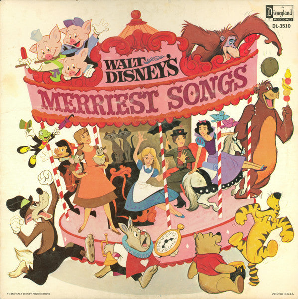 Various : Walt Disney's Merriest Songs (LP, Album, Comp, Mono)