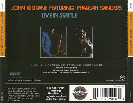 John Coltrane Featuring Pharoah Sanders : Live In Seattle (CD, Album, RE)