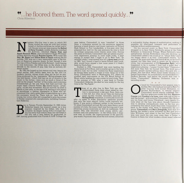Cannonball Adderley : Beginnings (2xLP, Comp, Mono)