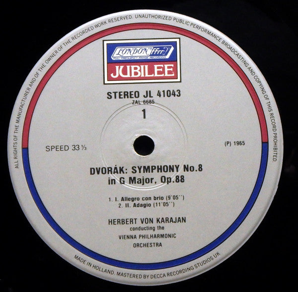 Dvořák*, Herbert von Karajan, Vienna Philharmonic* : Symphony No. 8 (LP, RE)