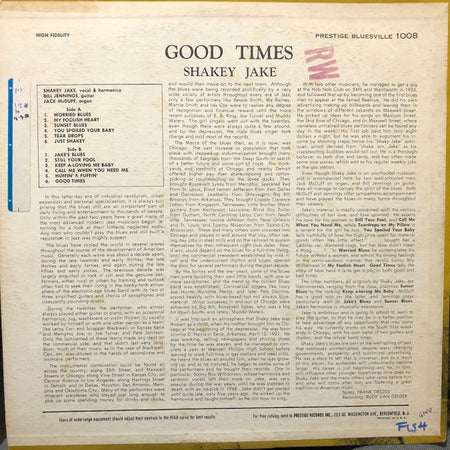 Shakey Jake : Good Times (LP, Album, Mono)