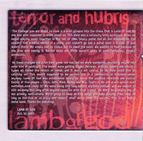 Lamb Of God : Terror And Hubris (DVD-V, NTSC, Jew)