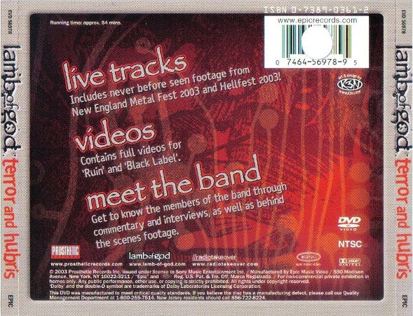 Lamb Of God : Terror And Hubris (DVD-V, NTSC, Jew)