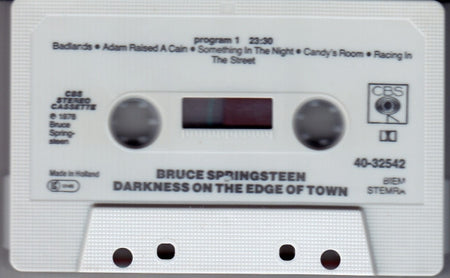 Bruce Springsteen : Darkness On The Edge Of Town (Cass, Album, RE)
