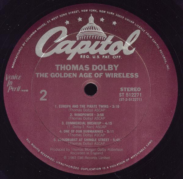Thomas Dolby : The Golden Age Of Wireless (LP, Album, Club, P -)