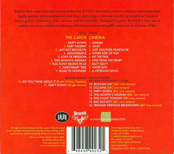 Nazareth (2) : The Catch / Cinema (2xCD, Comp, RE, RM)