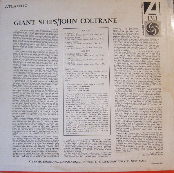 John Coltrane : Giant Steps (LP, Album, Mono, RP)