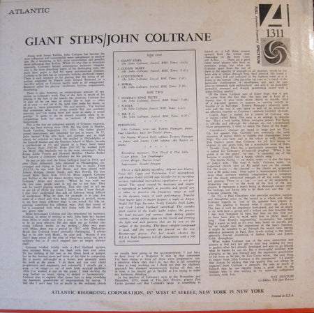 John Coltrane : Giant Steps (LP, Album, Mono, RP)