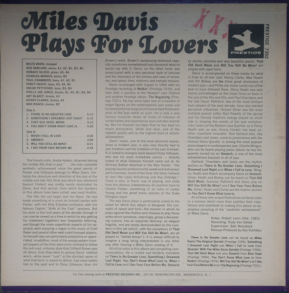 Miles Davis : Plays For Lovers (LP, Comp, RM)