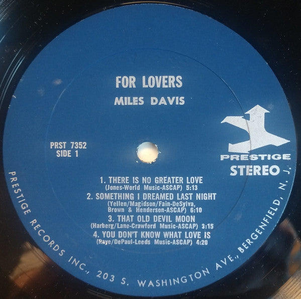 Miles Davis : Plays For Lovers (LP, Comp, RM)