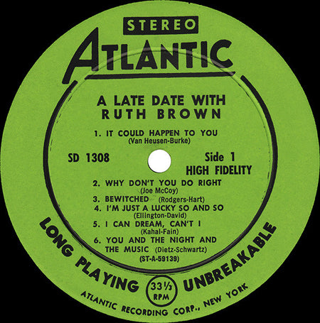 Ruth Brown : Late Date With Ruth Brown (LP, Album)