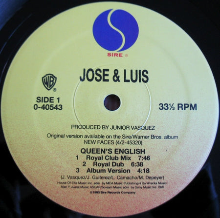 Jose & Luis : Queen's English (12")