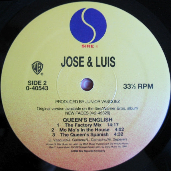Jose & Luis : Queen's English (12")
