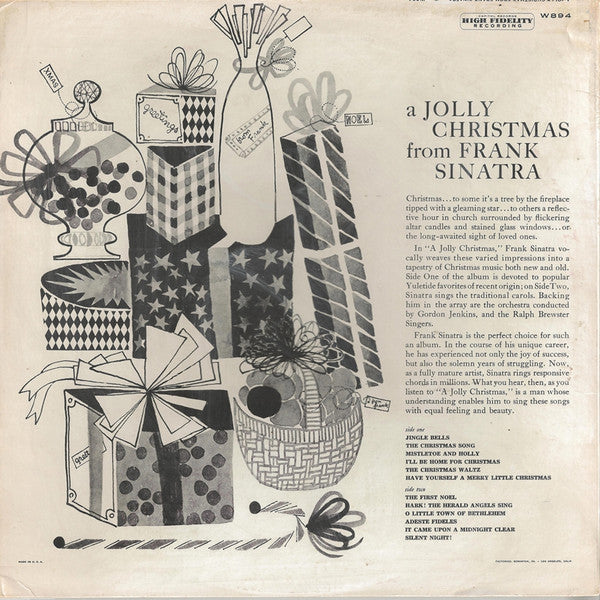 Frank Sinatra : A Jolly Christmas From Frank Sinatra (LP, Album, Mono, Scr)