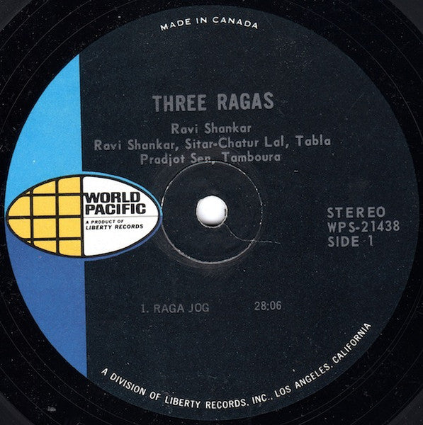 Ravi Shankar : Three Ragas (LP, Album)