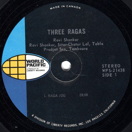 Ravi Shankar : Three Ragas (LP, Album)