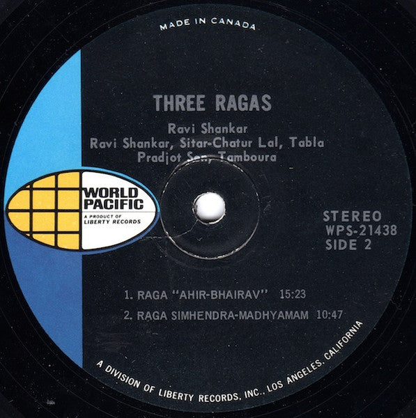 Ravi Shankar : Three Ragas (LP, Album)