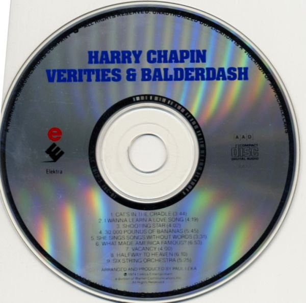 Harry Chapin : Verities & Balderdash (CD, Album)