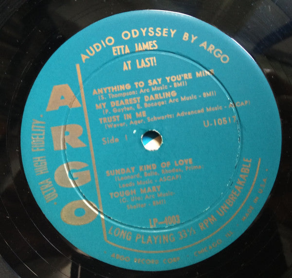 Etta James : At Last! (LP, Album, Mono)