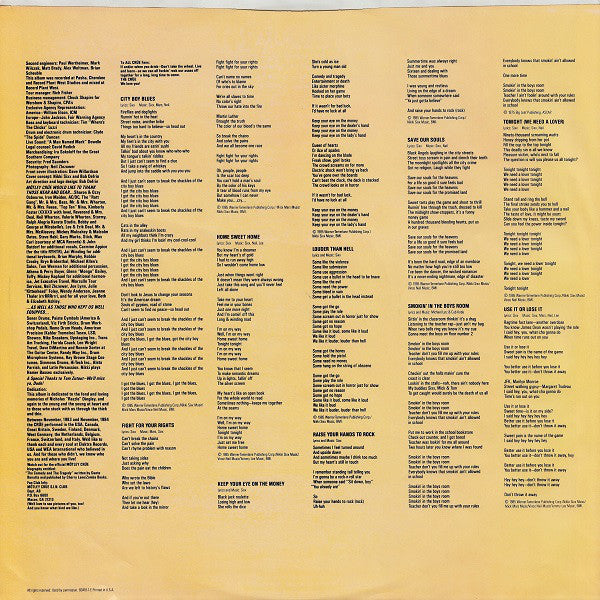 Mötley Crüe : Theatre Of Pain (LP, Album, Club, Car)