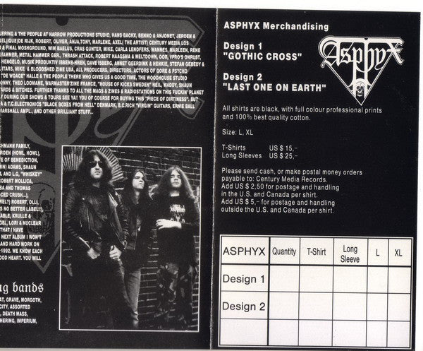 Asphyx (2) : Last One On Earth (Cass, Album)