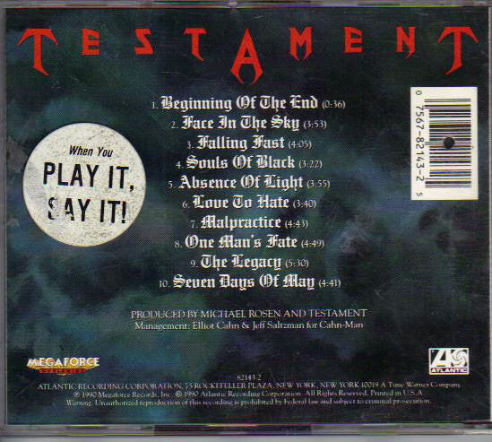 Testament (2) : Souls Of Black (CD, Album)