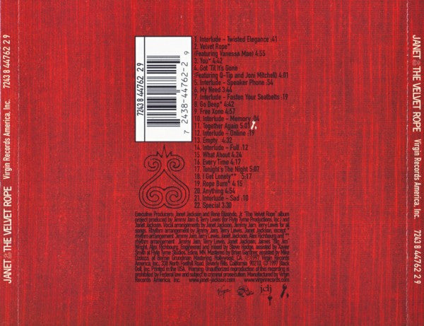 Janet* : The Velvet Rope (CD, Album, EMI)