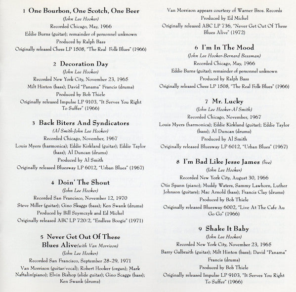 John Lee Hooker : The Best Of John Lee Hooker (1965 To 1974) (CD, Comp, RM)