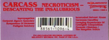 Carcass : Necroticism - Descanting The Insalubrious (Cass, Album)