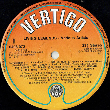 Various : Living Legends (LP, Comp)