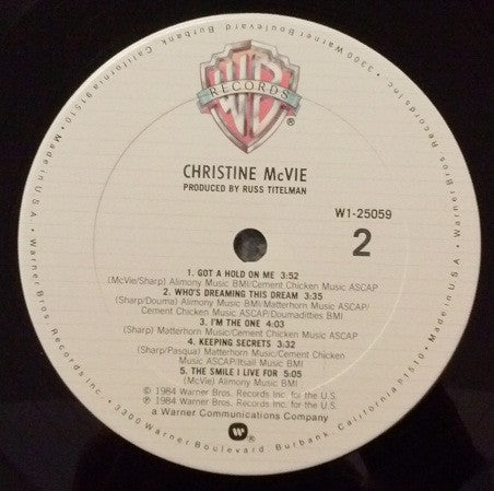 Christine McVie : Christine McVie (LP, Album, Club)