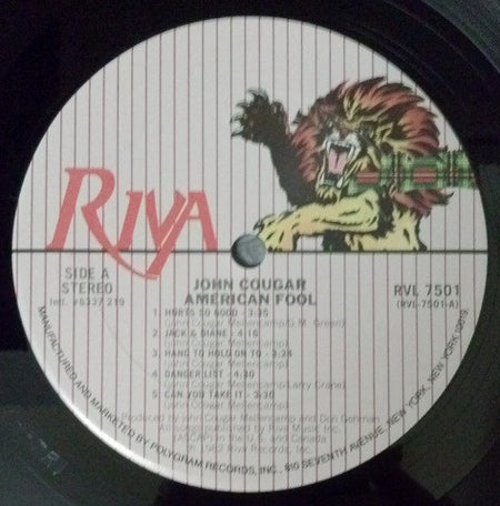 John Cougar* : American Fool (LP, Album, Club, Col)