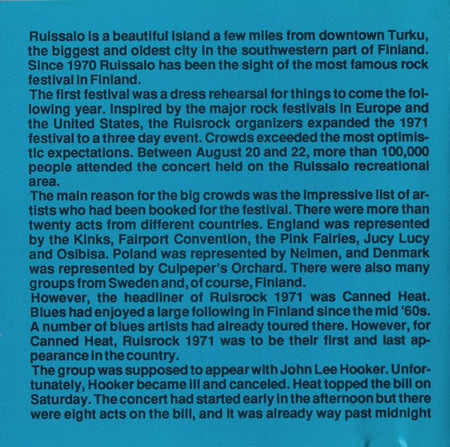 Canned Heat : Live At The Turku Rock Festival (CD, Album, RE)