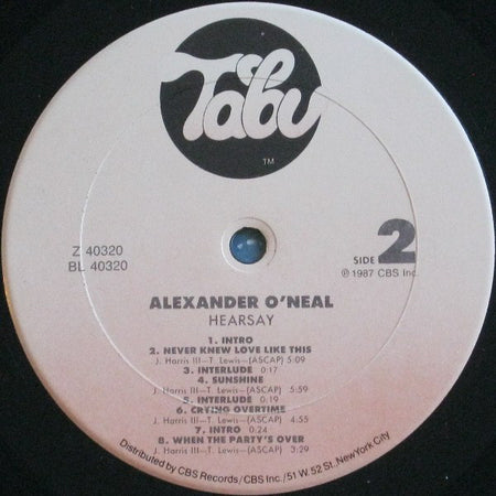Alexander O'Neal : Hearsay (LP, Album, Car)