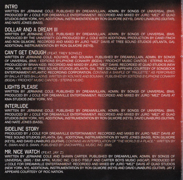 J. Cole : Cole World: The Sideline Story (CD, Album)