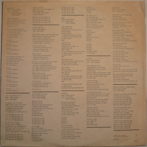 Scorpions : Blackout (LP, Album, Club, RCA)