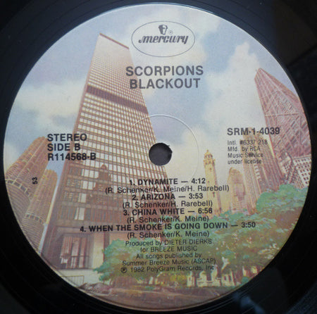Scorpions : Blackout (LP, Album, Club, RCA)
