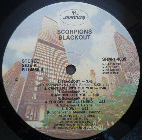 Scorpions : Blackout (LP, Album, Club, RCA)