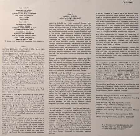 Burton Beerman / Marilyn Shrude - John Sampen : Shadows And Images (LP)