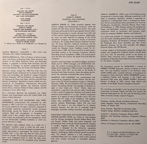 Burton Beerman / Marilyn Shrude - John Sampen : Shadows And Images (LP)