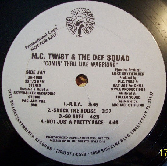 MC Twist & The Def Squad : Comin' Thru Like Warriors (LP, Album, Promo)