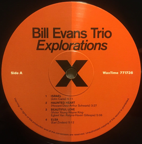 The Bill Evans Trio : Explorations (LP, Album, Ltd, RE, RM, 180)