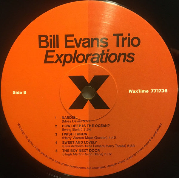 The Bill Evans Trio : Explorations (LP, Album, Ltd, RE, RM, 180)