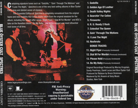 Blue Öyster Cult : Spectres (CD, Album, RE, RM)