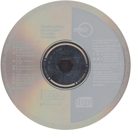Frank Zappa : Apostrophe' / Overnite Sensation (CD, Comp, RE, PDO)